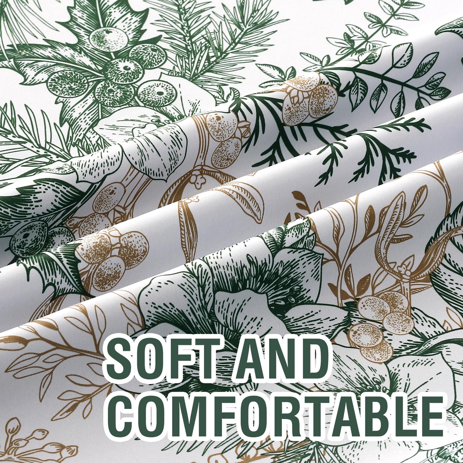 H.VERSAILTEX Blackout Curtains 63 Inch Length 2 Panels Set Floral Print Curtain Drapes for Living Room Thermal Insulated Grommet Window Curtains for Bedroom - Traditional Floral in Antique Green