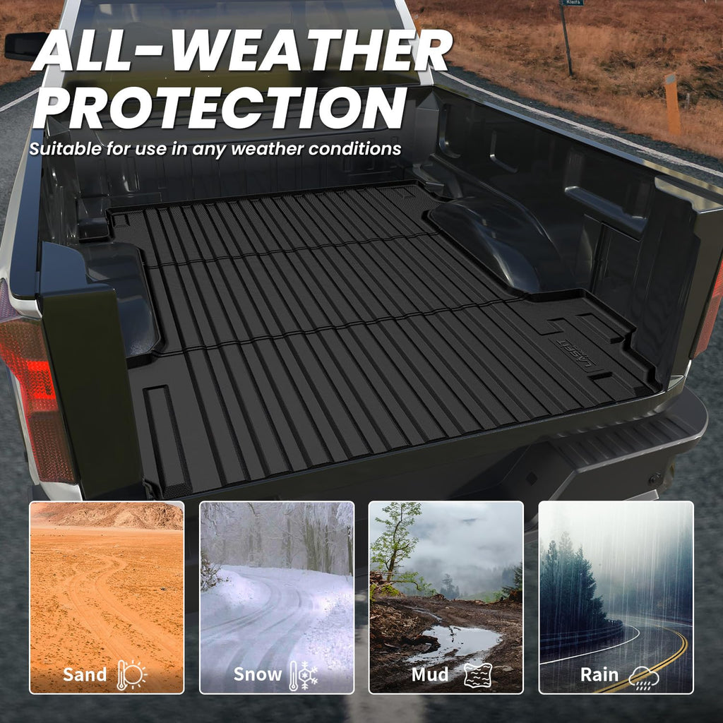 LASFIT Truck Bed Mat for 2009-2016 Ford F250 F350 F450 6.75ft Super Duty 81.9'' Bed Liner(Not fit with Drop-in Bed Liner), TPE 100% All Weather Car Bed Mat for F-250 F-350 F-450,1PCS Black