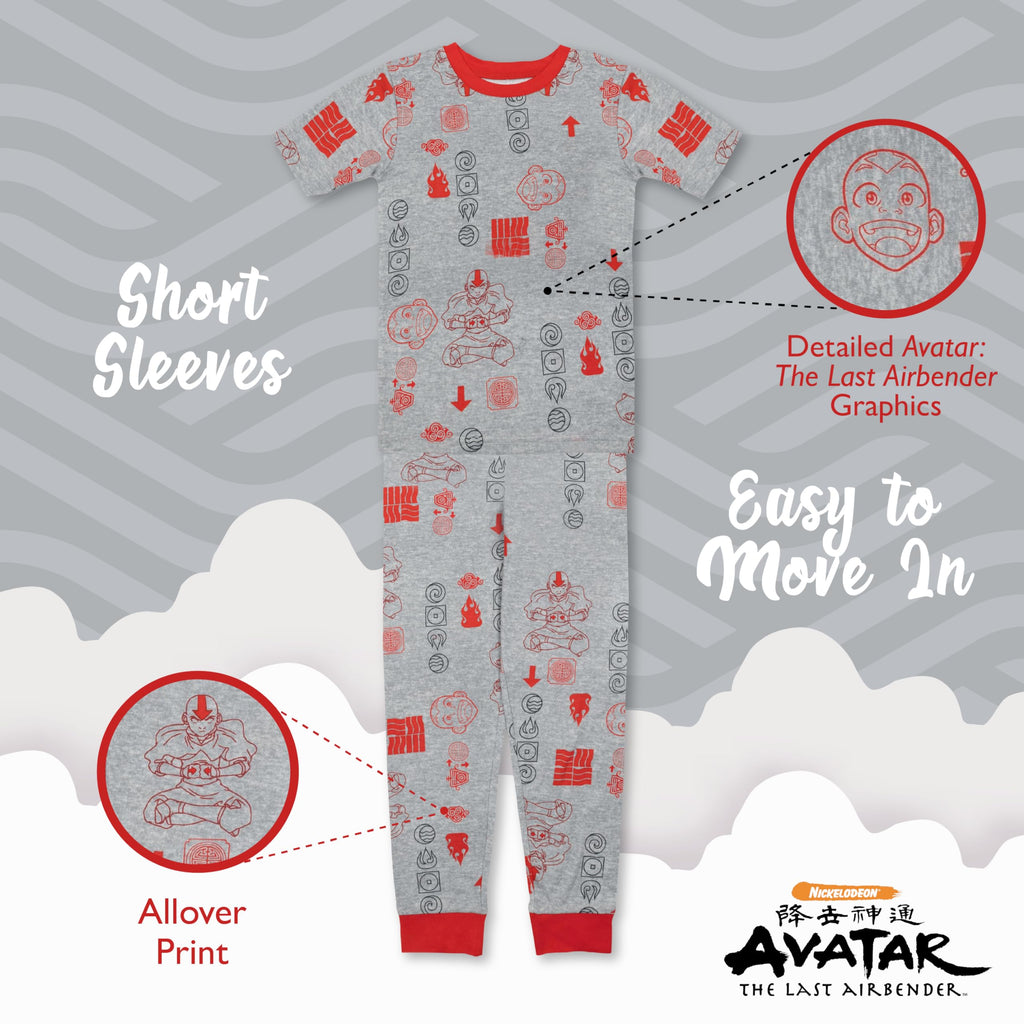 Nickelodeon Boys' 4-piece Snug-fit Cotton Short-Sleeve Matching Pajama Set, Soft & Cute for Kids