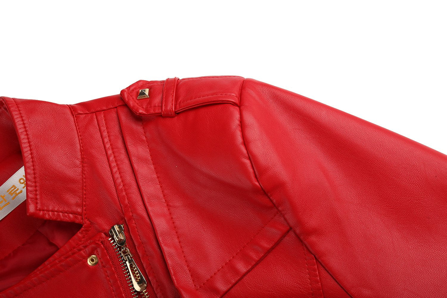 Tanming Women's Faux Leather Moto Biker Short Coat Jacket