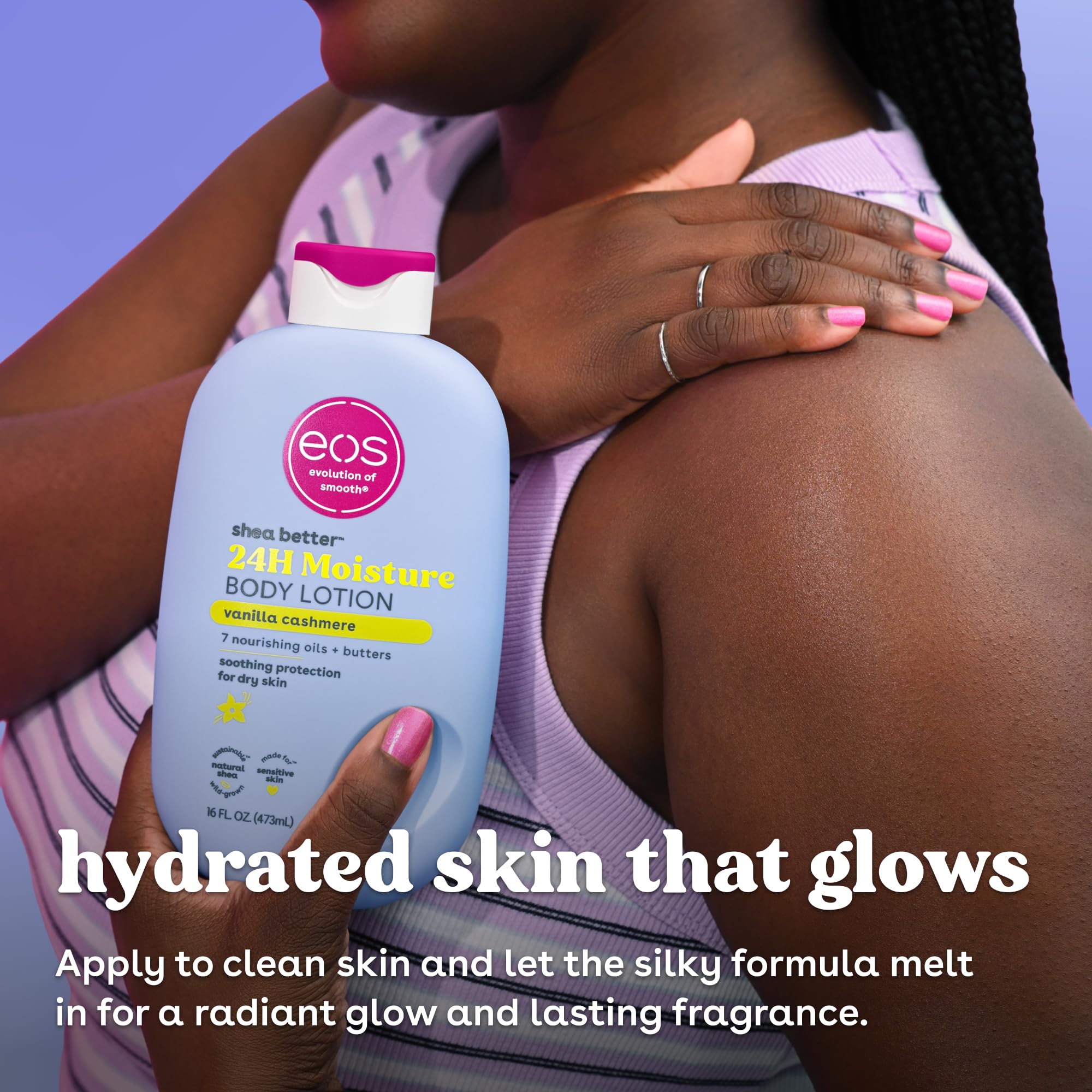 eos 24H Moisture Travel Body Lotion- Fresh & Cozy, Travel Size Essential, Toiletries, Mini Body Lotion, 2.5 fl oz