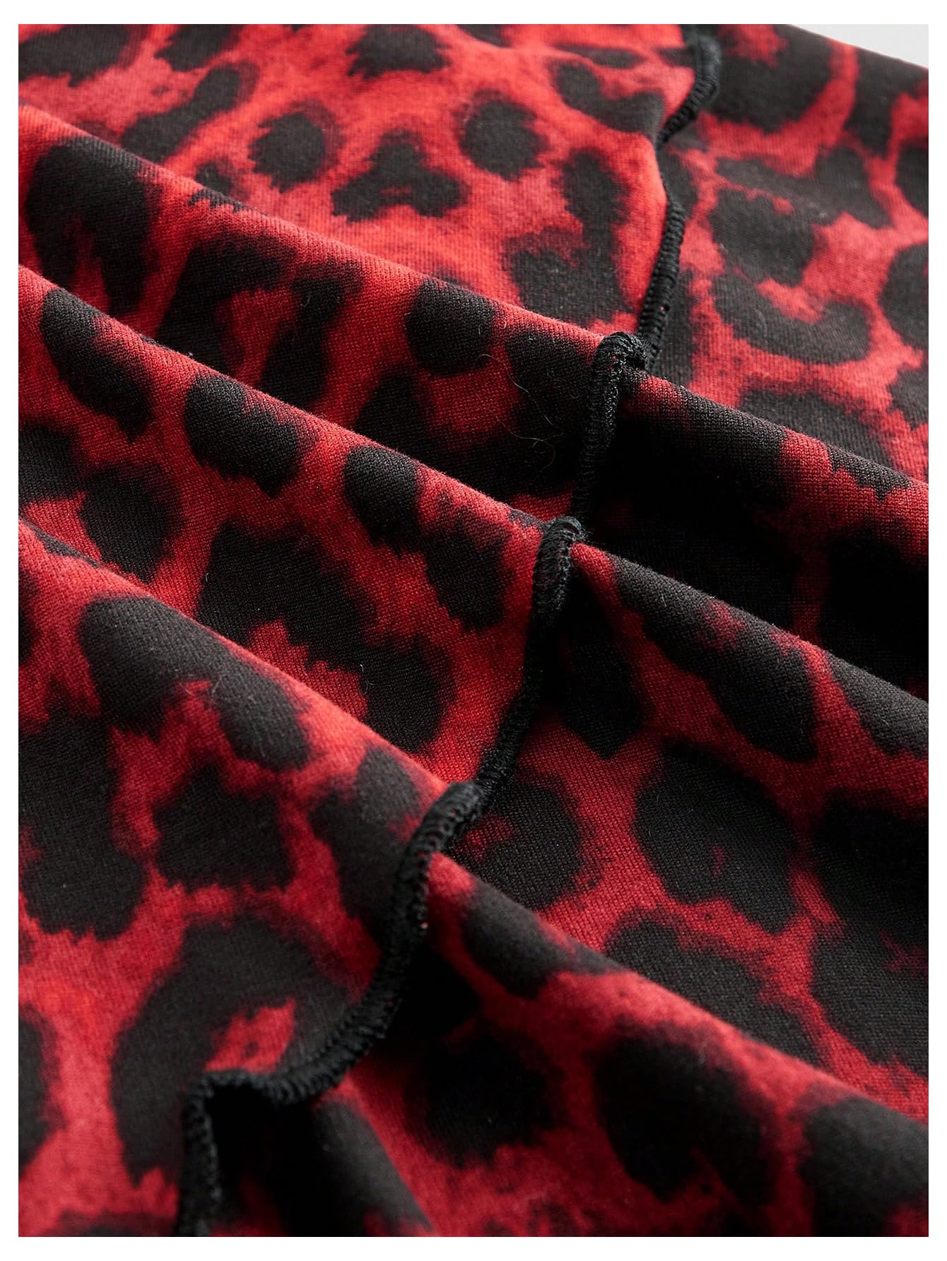 SOLY HUX Women's Plus Size Leopard Print Halter Dress Y2k Gothic Deep V Cheetah Tie Backless Layered Ruffle Mini Dresses
