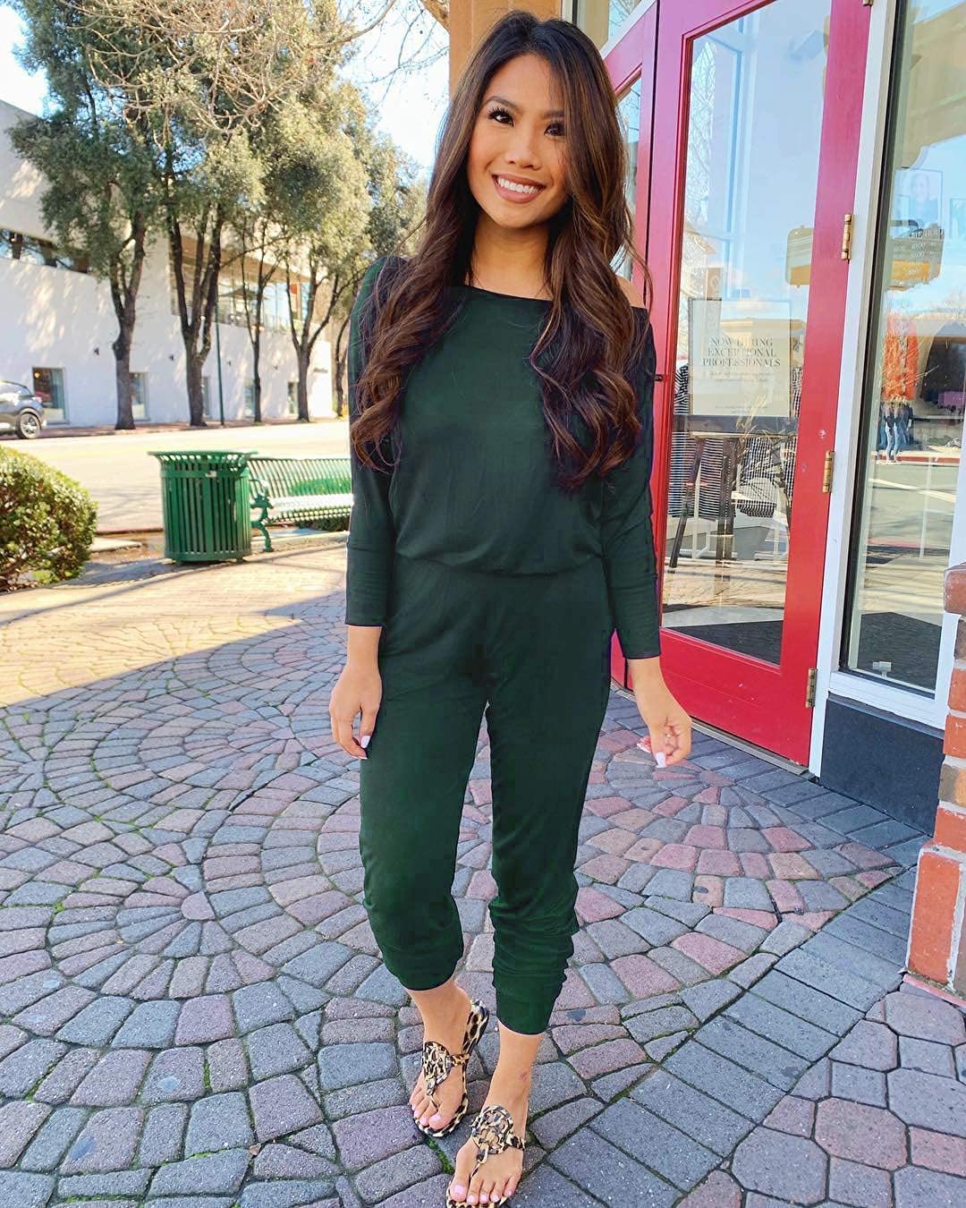 PRETTYGARDEN Jumpsuits for Women Casual 2026 Fall Long Sleeve Off Shoulder Rompers One Piece Travel Outfits Fashion Clothing