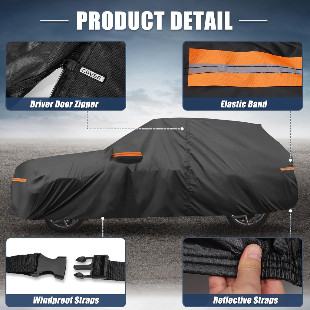 X AUTOHAUX Car Cover for Mini Cooper 2DR 2002-2021 210D-PU Outdoor Full Car Cover All Weather with Door Zipper