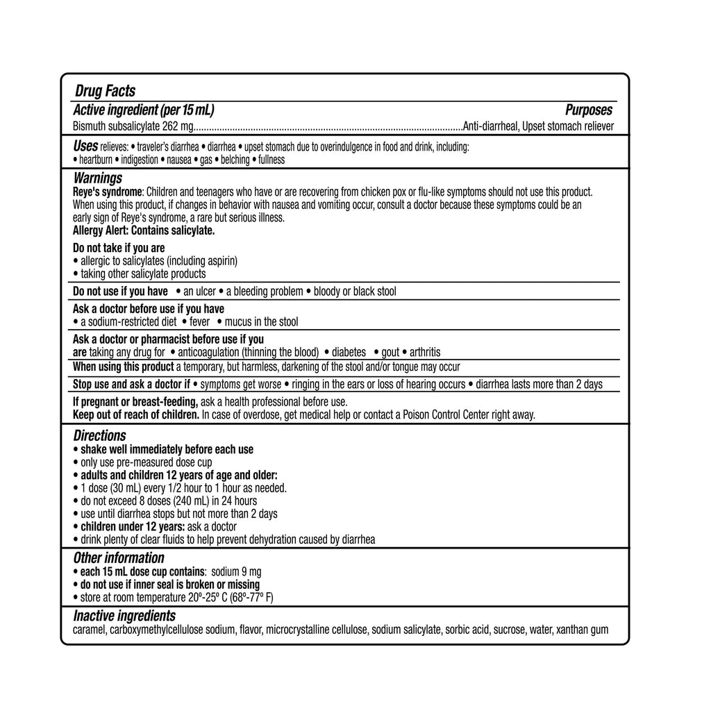 Kaopectate Multi-Symptom Diarrhea Medication for Adults, 8oz, Upset Stomach Relief, Bismuth Subsalicylate Anti Diarrhea Medicine, Vanilla