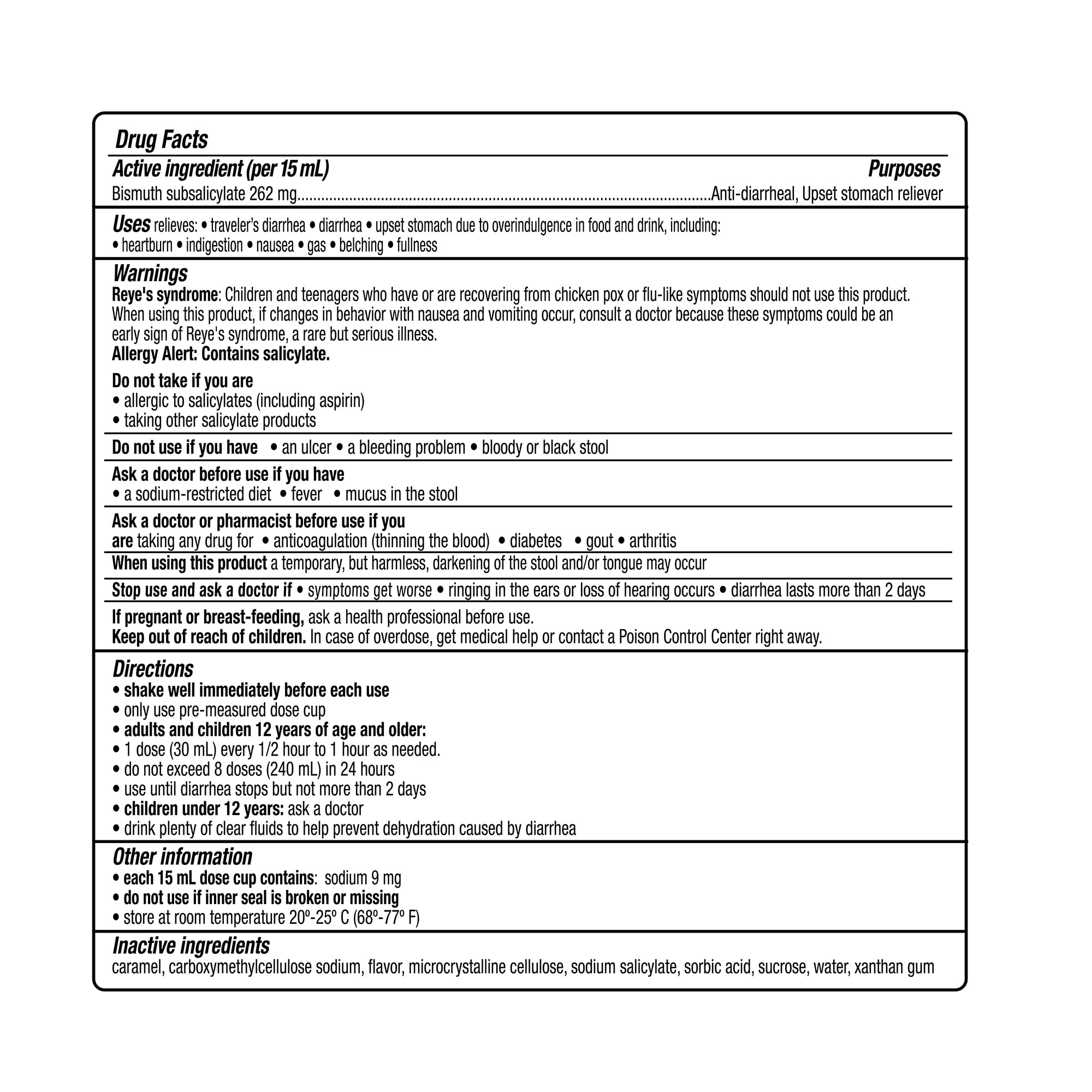 Kaopectate Multi-Symptom Diarrhea Medication for Adults, 8oz, Upset Stomach Relief, Bismuth Subsalicylate Anti Diarrhea Medicine, Vanilla