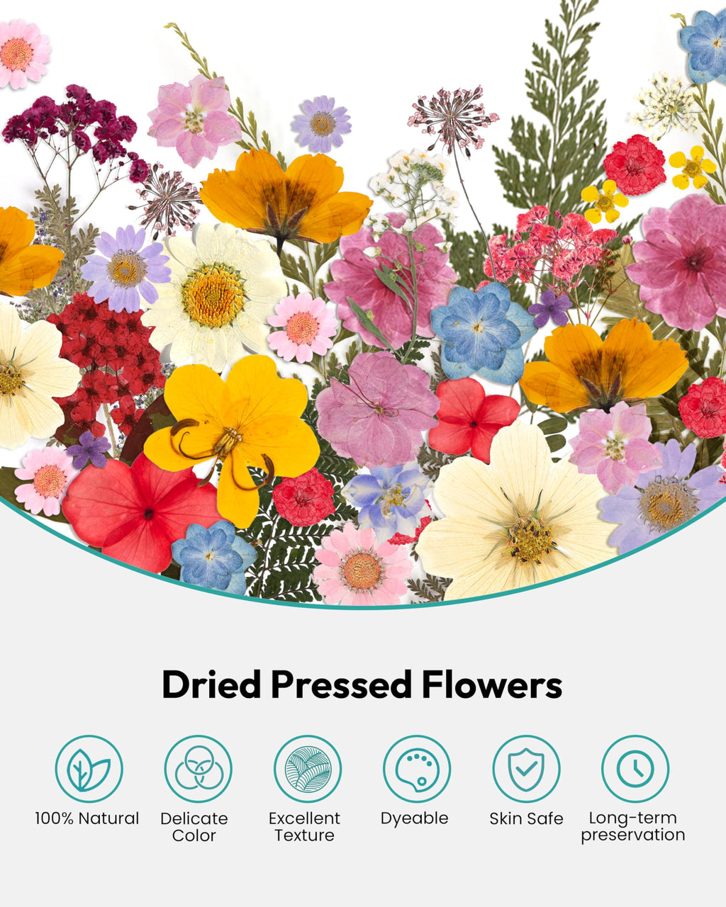 Dried Flowers, Resiners 58Pcs Pressed Flowers for Craft Pink Real Natural Dried Flowers Dry Leaves Kit for DIY Making Crafts Resin Soap Candle Scrapbook Supplies Card Making Jewelry