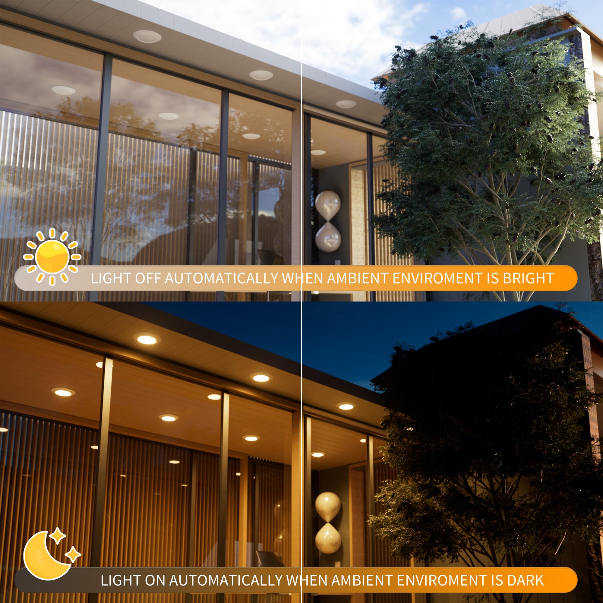 6 Inch LED Low Profile Disk Light with Night Light, 120VAC, 15W, 5CCT Color Changing, 1000LM, Dimmable, ETL, Shower Wet Rated Screw in Flush Mount Ceiling Light, White/1 Pack
