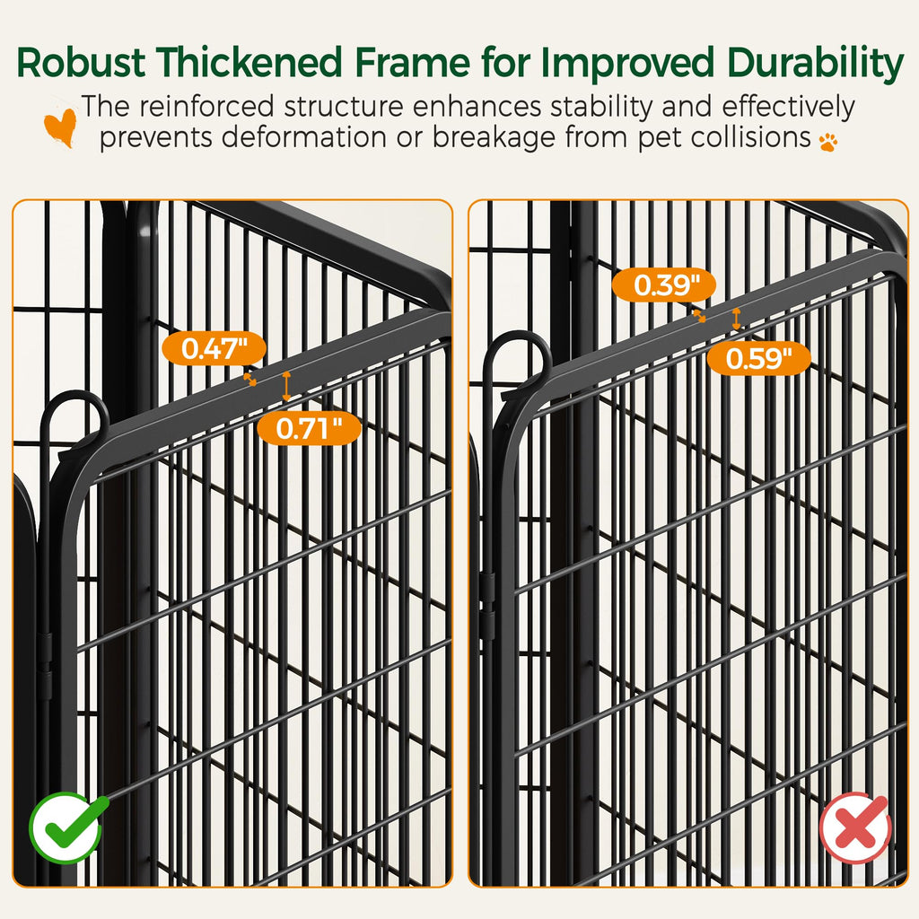 Yaheetech Dog Playpen, 24 inch 2 Panels Dog Pen for Indoor Heavy Duty Puppy Exercise Pen Metal Pet Fence for RV Camping/Yard/Garden