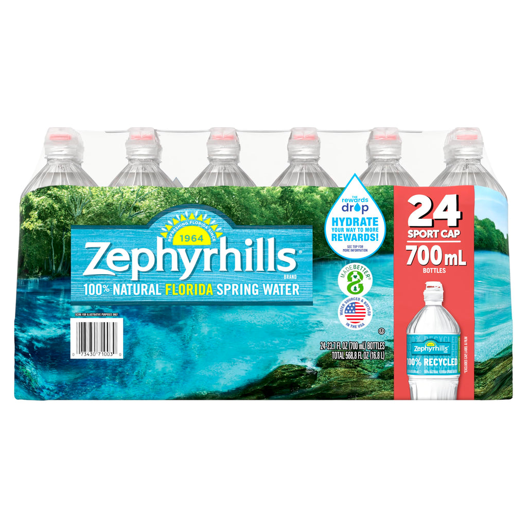 Zephyrhills Spring Water, 8 oz Mini Bottles, 48 Pack (3 Cases)