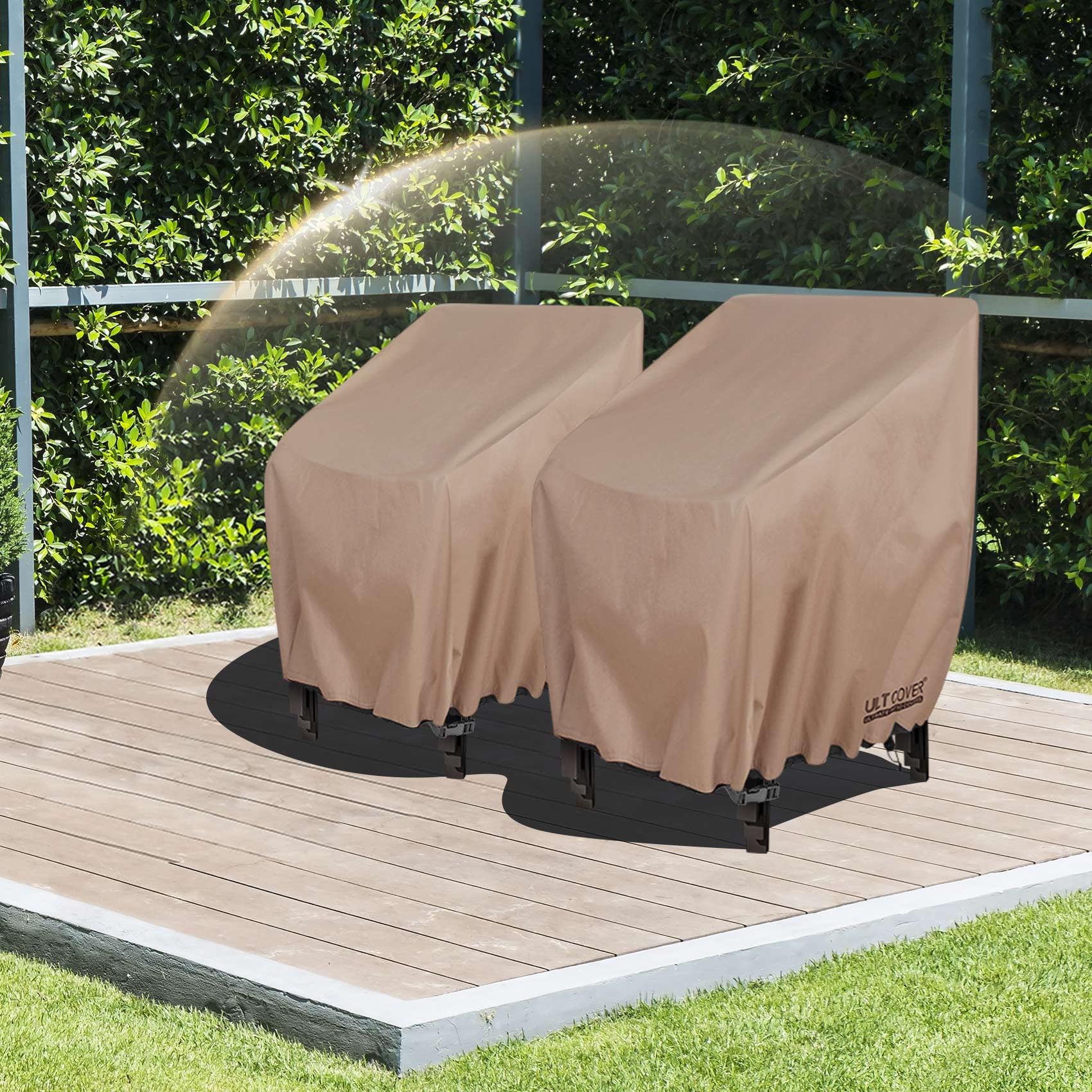 ULTCOVER Stackable Patio Chair Cover – Waterproof Outdoor Stack of Chairs Cover Fits Up to 26W x 30D x 45H inches, Balck