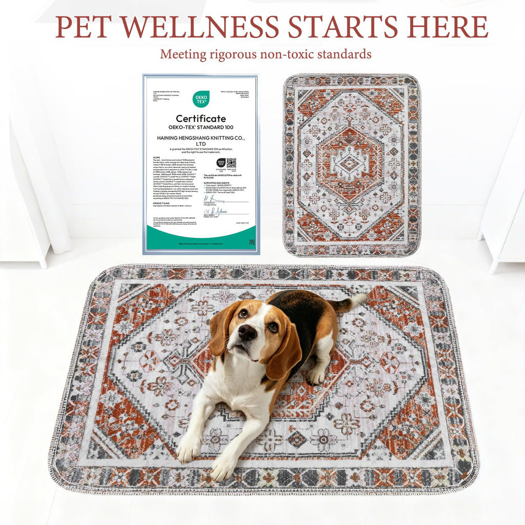 Homimp Washable Pee Pads for Dogs, 2 Pack Reusable Puppy Pads Waterproof, Absorbent and Leakproof Dog Pee Pads, Non Slip Puppy Training Pads, Pet Mat for Floor,Crate,Couch,Whelping,Beige 36"x36"