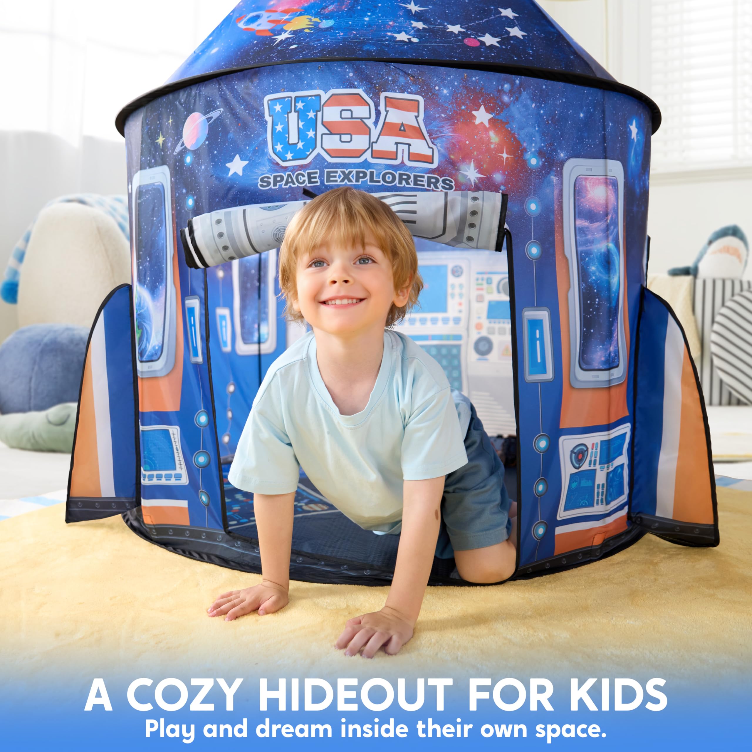 JOYIN Dinosaur Play Tent for Kids, Pop Up Play Tent for Boys & Girls, Kids Indoor Outdoor Dinosaur Playhouse Tent Set for Toddlers Birthday