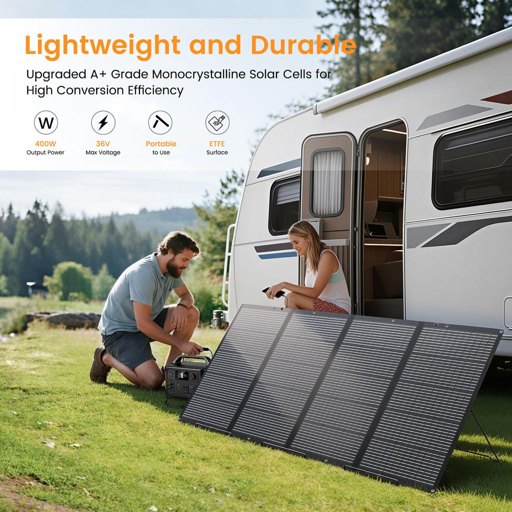 Portable Solar Panel 80 Watt for Power Station, IP67 Waterproof Foldable Solar Cell Solar Charger w/ XT60 Anderson DC 8mm 7909 5521 Connector for Camping, RV, Off Grid Living