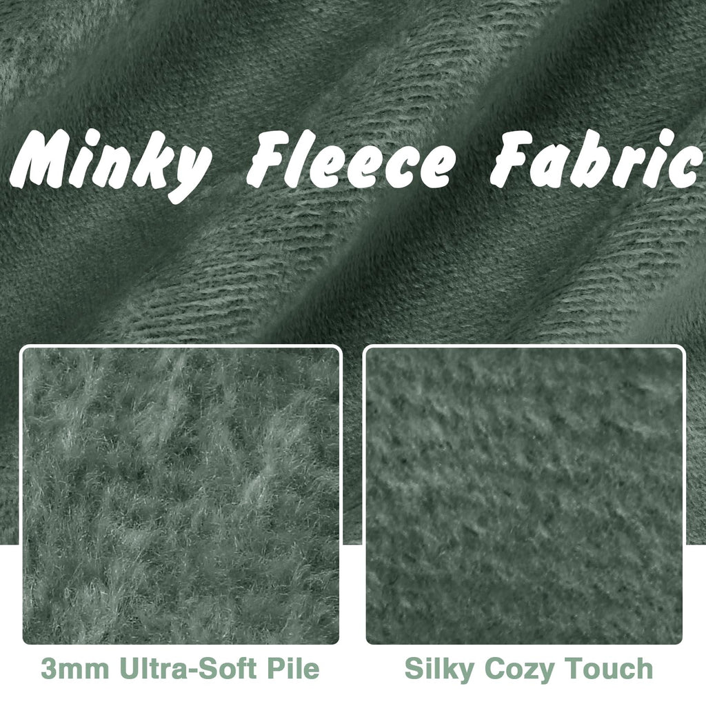 Entisn Minky Fabric by The Yard, 1 Yard x 60 Inch Wide Pre-Cut Fleece Fabric Beige Cuddle Minky, Solid Soft Plush for Blanket, Pillow Cover, Scarf, Sewing