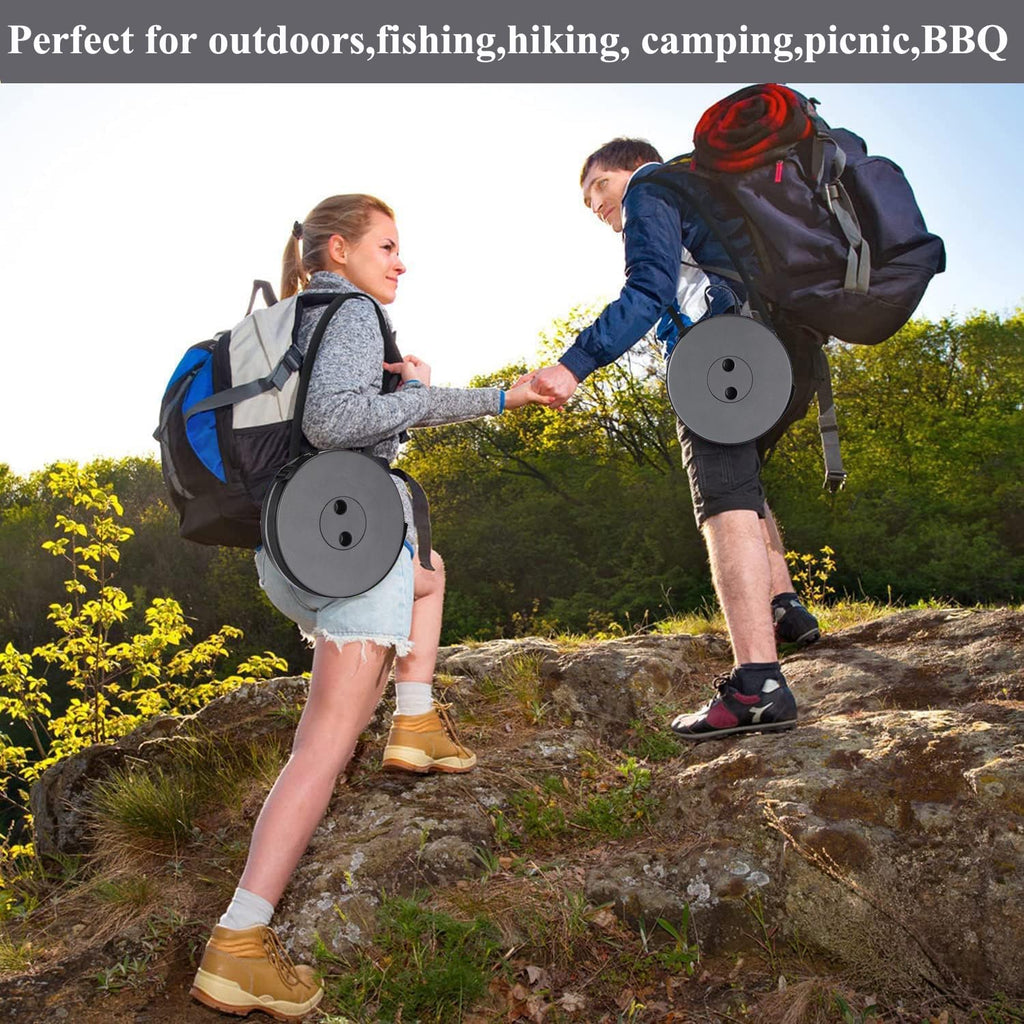 Fishboy Upgraded Collapsible Stool, 400lbs Max Weight, Lightweight But Sturdy, Portable Retractable Folding Telescoping Foldable Camping Stool for Adults Outdoor Fishing Hiking BBQ
