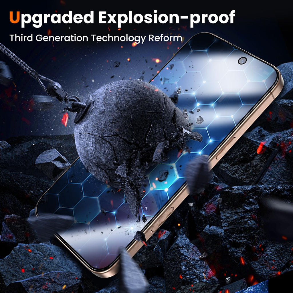 UniqueMe for iPhone 12 Pro Max Privacy Screen Protector - [Military Grade Shatterproof & 9H+ Hardness] Screen Protector 12 Pro Max Tempered Glass Full Coverage Protection, Easy to install, 2 Packs