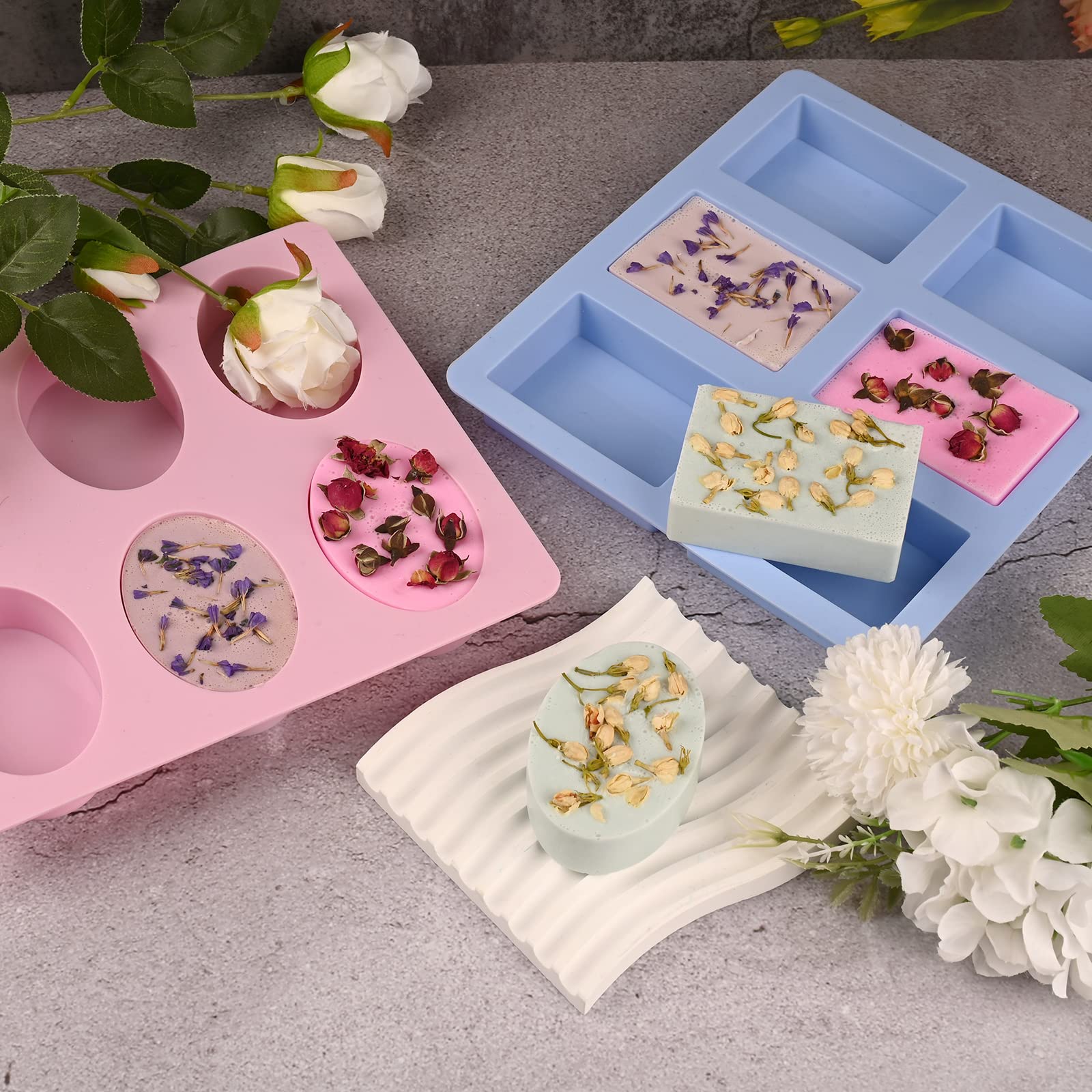 Sakolla 2 Pack Insect Silicone Soap Molds, 6-Cavity Dragonfly Butterfly Ladybug Shape Silicone Molds for Soap Making, DIY Baking Mold for Lotion Bars, Chocolate, Candy, Muffin, Biscuit, Cookie Pans