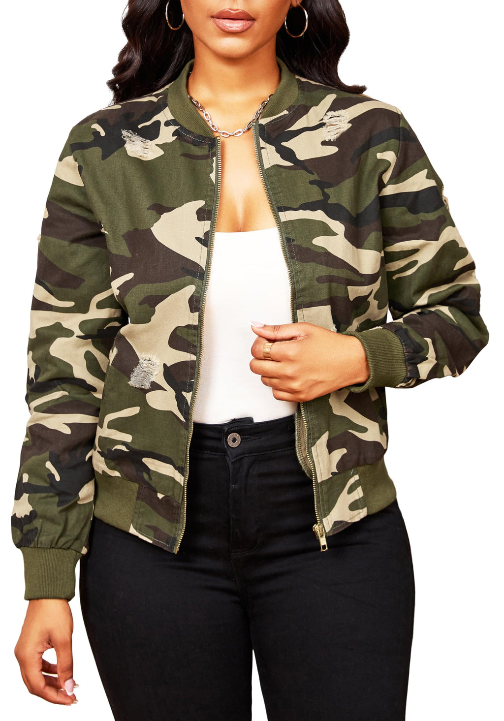sexycherry Jackets for Women Casual Long Sleeve Lightweight Coats Full Zip Up with Lining Pockets