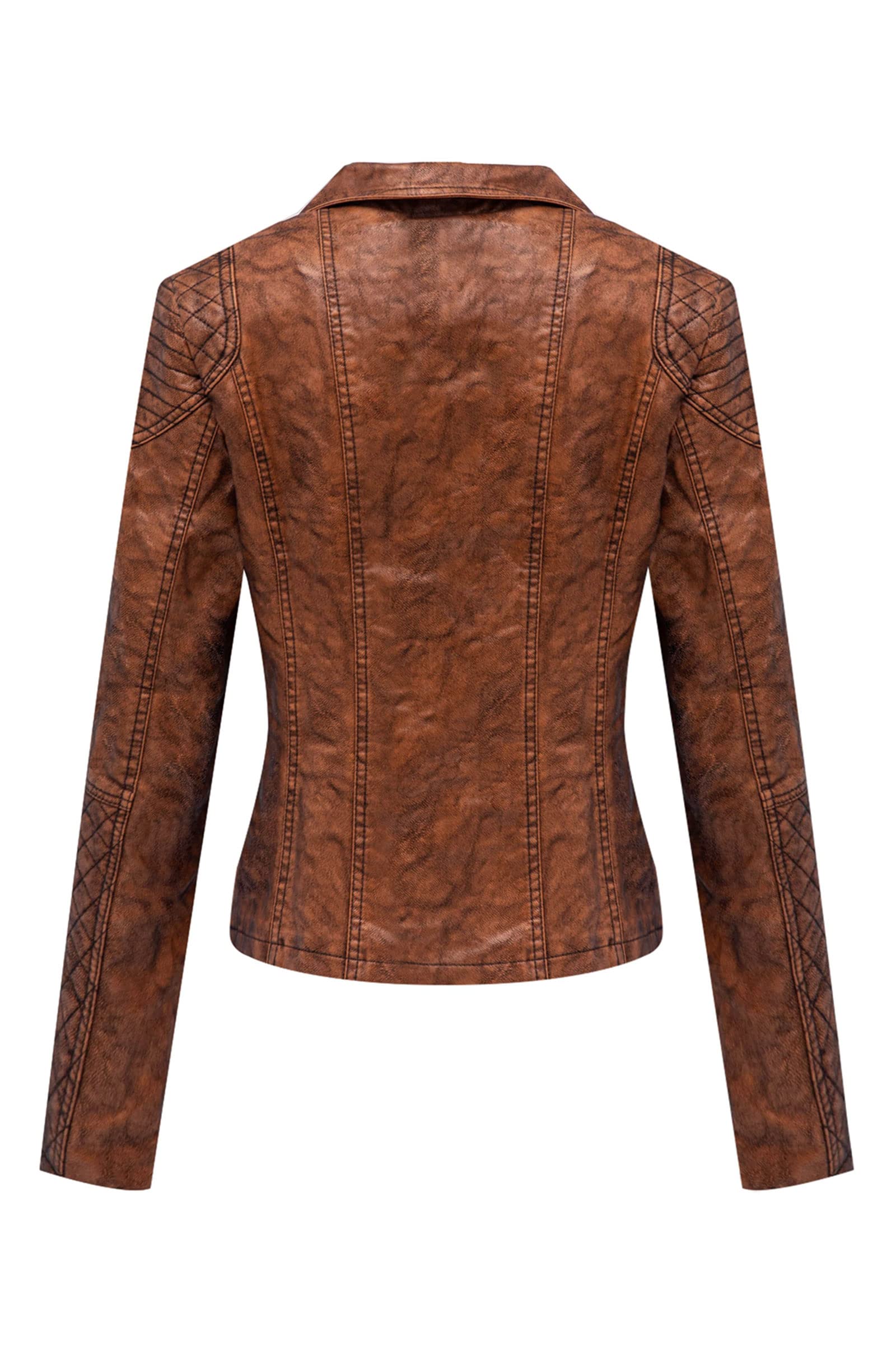 Bellivera Women's Faux Leather Casual Jacket 2026 Spring Trendy Motorcycle Outfits Lightweight Classic Coat