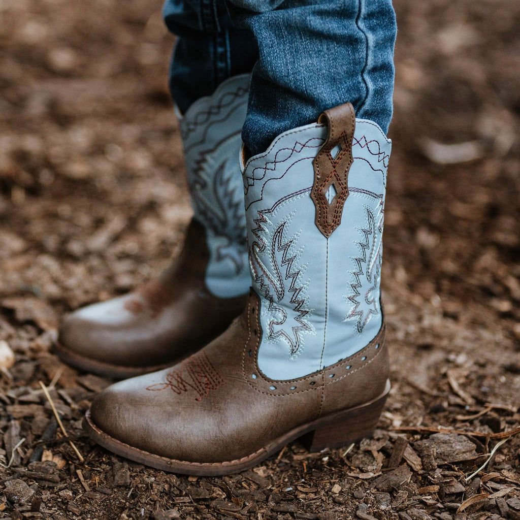 Rollda Kids Cowboy Boots Western Round Toe Cowgirl Boots for Boys Girls Toddler/Little Kid/Big Kid