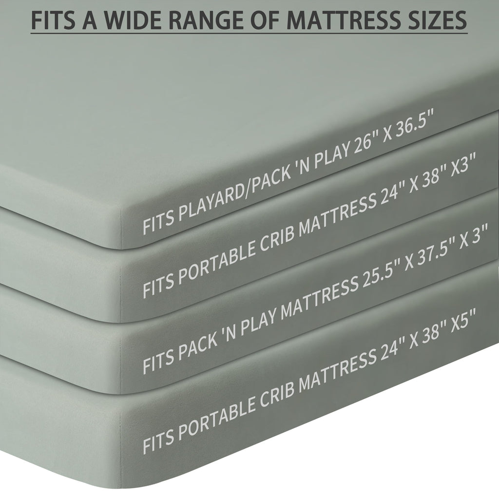 GUNTAIL Baby Crib Sheets for Boys Girls, 2 Pack Fitted Crib Sheet for Standard Crib and Toddler Mattress, Soft Microfiber Baby Sheet 52x28x8in (Brown & Green)