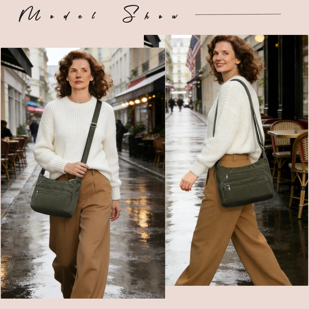 VOLGANIK ROCK RFID Purses for Women Fabric Nylon Multi Pocket Crossbody Bag Ladies Travel Handbag