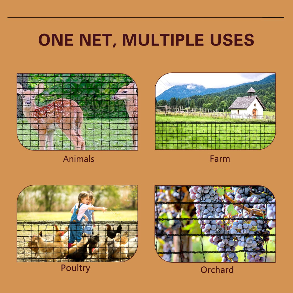 Plastic Mesh Fence Deer Fencing 4x25ft,Reinforced Edges,55gsm Heavy Duty Temporary Fence,Ideal for Garden Netting,Animal Barrier,Safety Netting, Fruit Plant Protection, Black