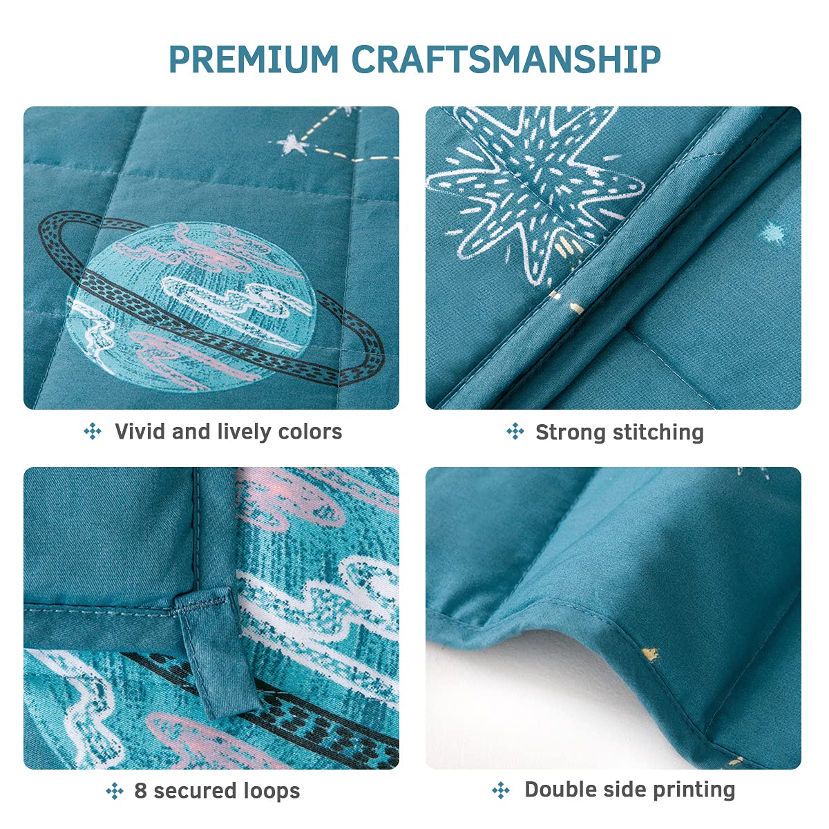 Mr. Sandman Weighted Blanket 3 Pounds Washable, Best for 20-40lb Breathable Cotton Heavy Blanket with Nontoxic Glass Beads - 36" x 48" Cute Cat