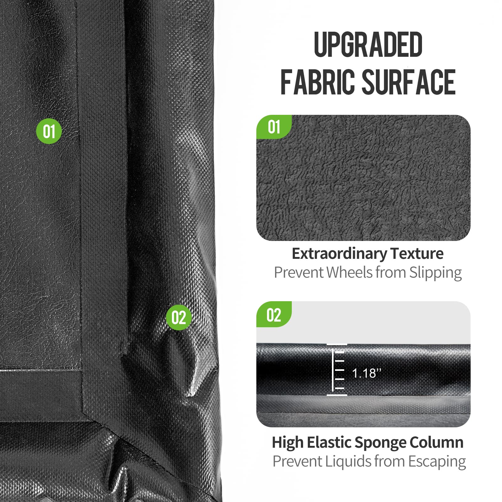 WELKIN Containment Mat,(7'9" x 16'),Non-Slip Garage Floor Mat - Heavy Duty Waterproof Protection from Snow, Rain and Mud for Cars