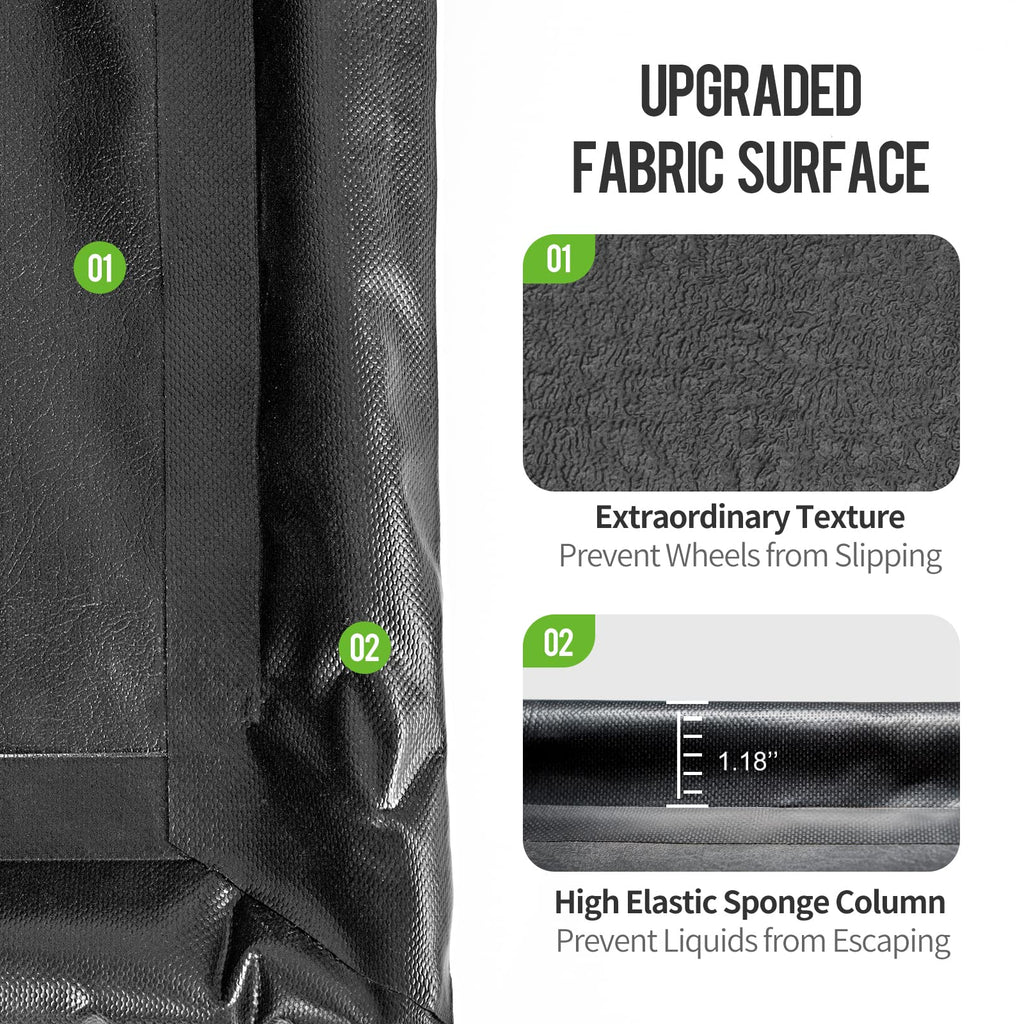WELKIN Containment Mat,(7'9" x 16'),Non-Slip Garage Floor Mat - Heavy Duty Waterproof Protection from Snow, Rain and Mud for Cars