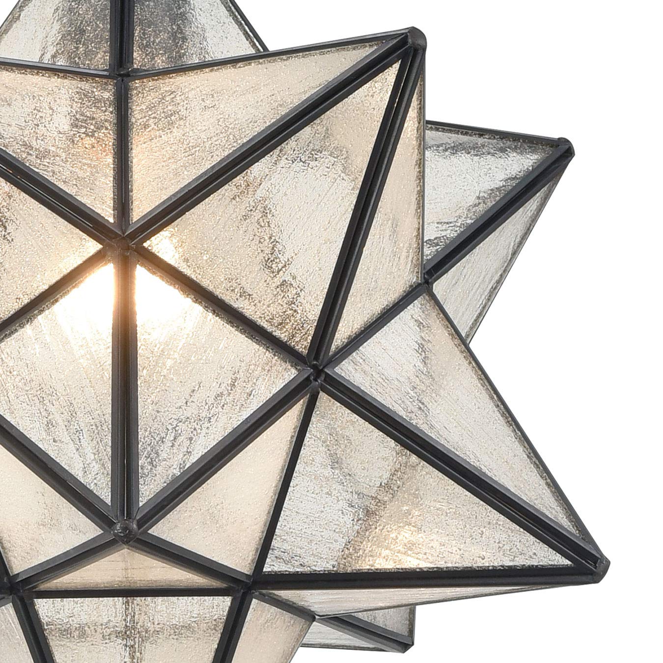 14'' Moravian Star Pendant Light Seeded Glass Star Lights with Adjustable Hanging Chain Light for Kitchen Bedroom Dining-Dimmable