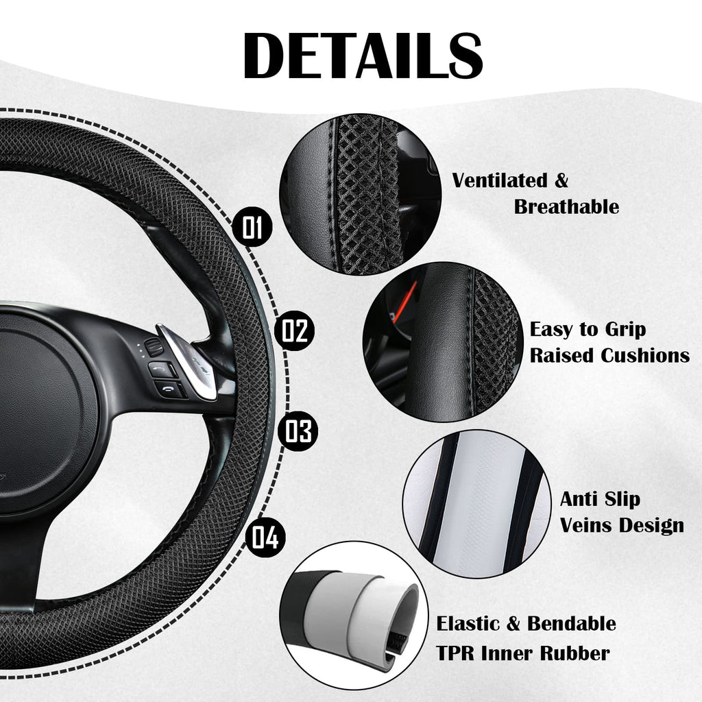 CAR PASS Beige Leather & Waterproof Car Carpet Floor Mats, Universal Car Mats Fit for SUV,Vans,sedans, Trucks,Set of 4pcs Car Carpet with Anti-Slip nibbs Driver Heel Pad (All Beige)