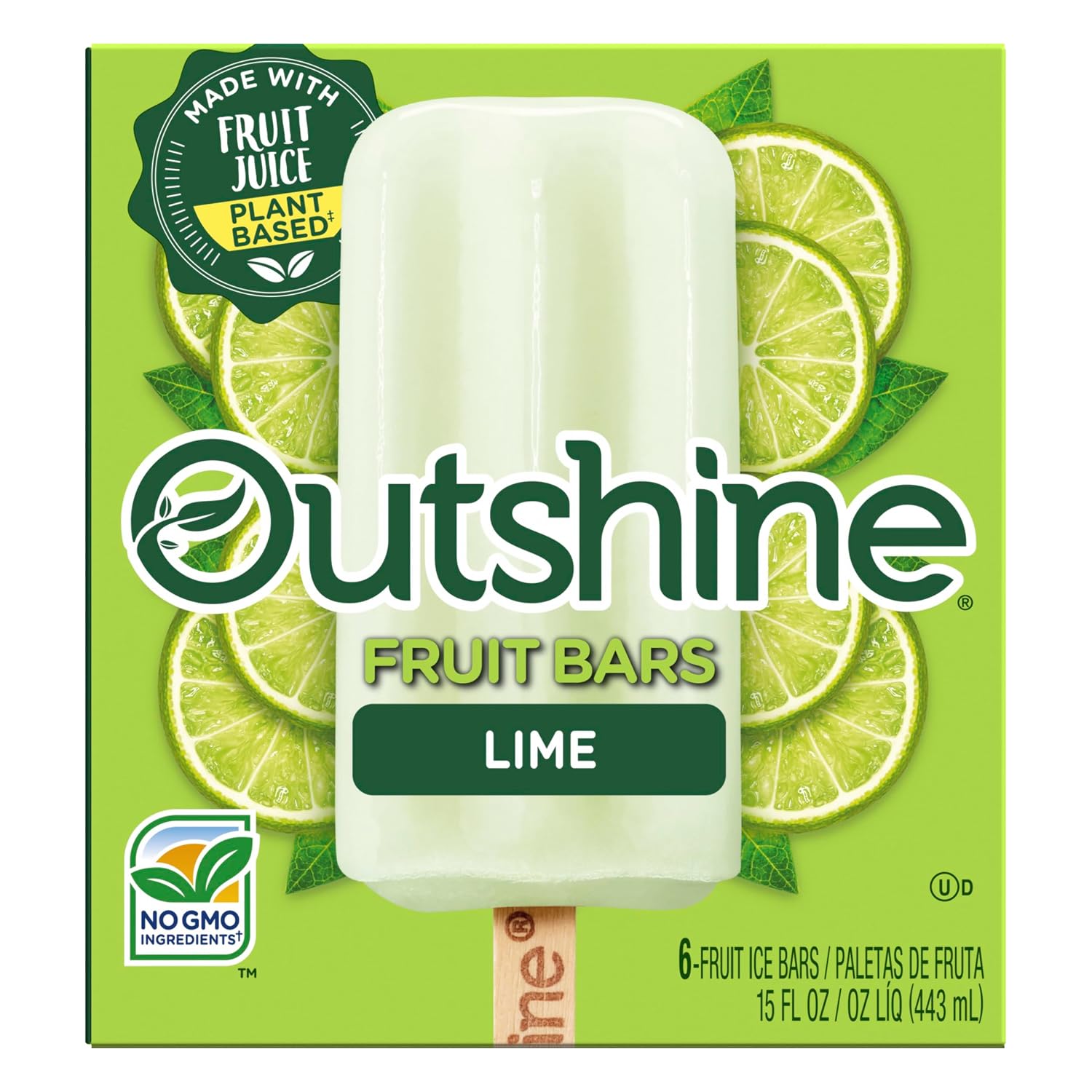 Outshine, Lime Frozen Fruit Bars, 6 Count (Frozen)