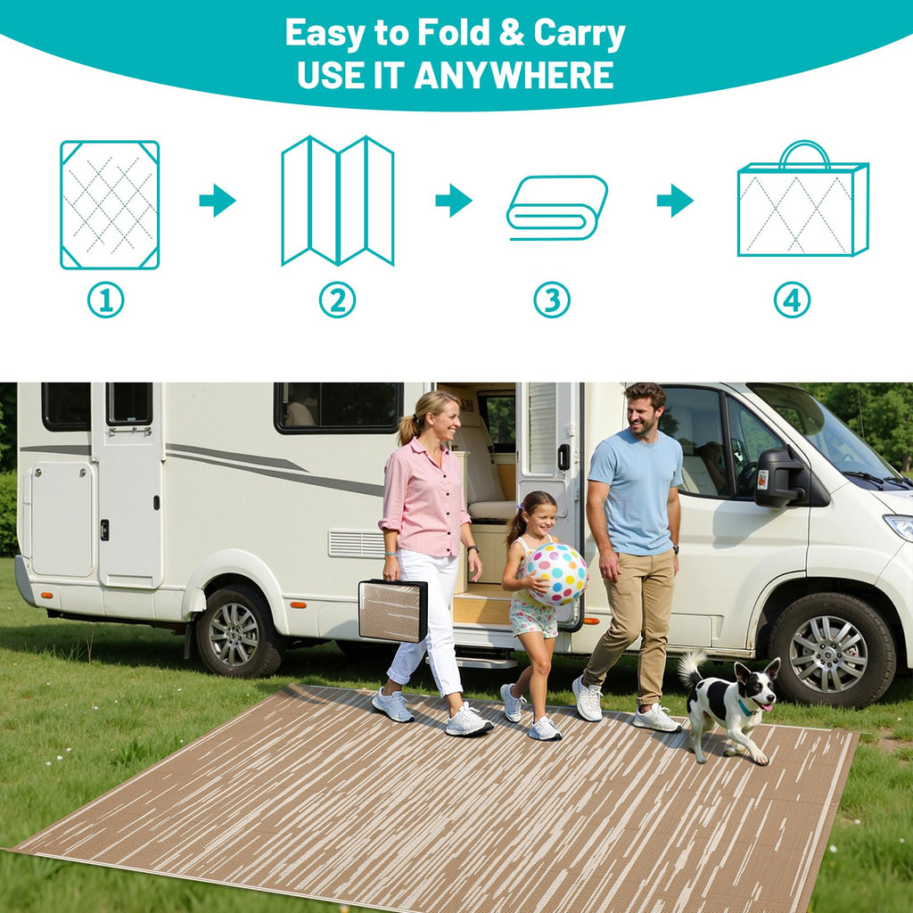 HEBE Checkered Outdoor Rug Waterproof 5x8, Reversible Plastic Straw Rug RV Camping Rug, Indoor Outdoor Patio Mat Clearance, Outside Carpet for Porch,Deck,Camper,Balcony,Backyard,Picnic