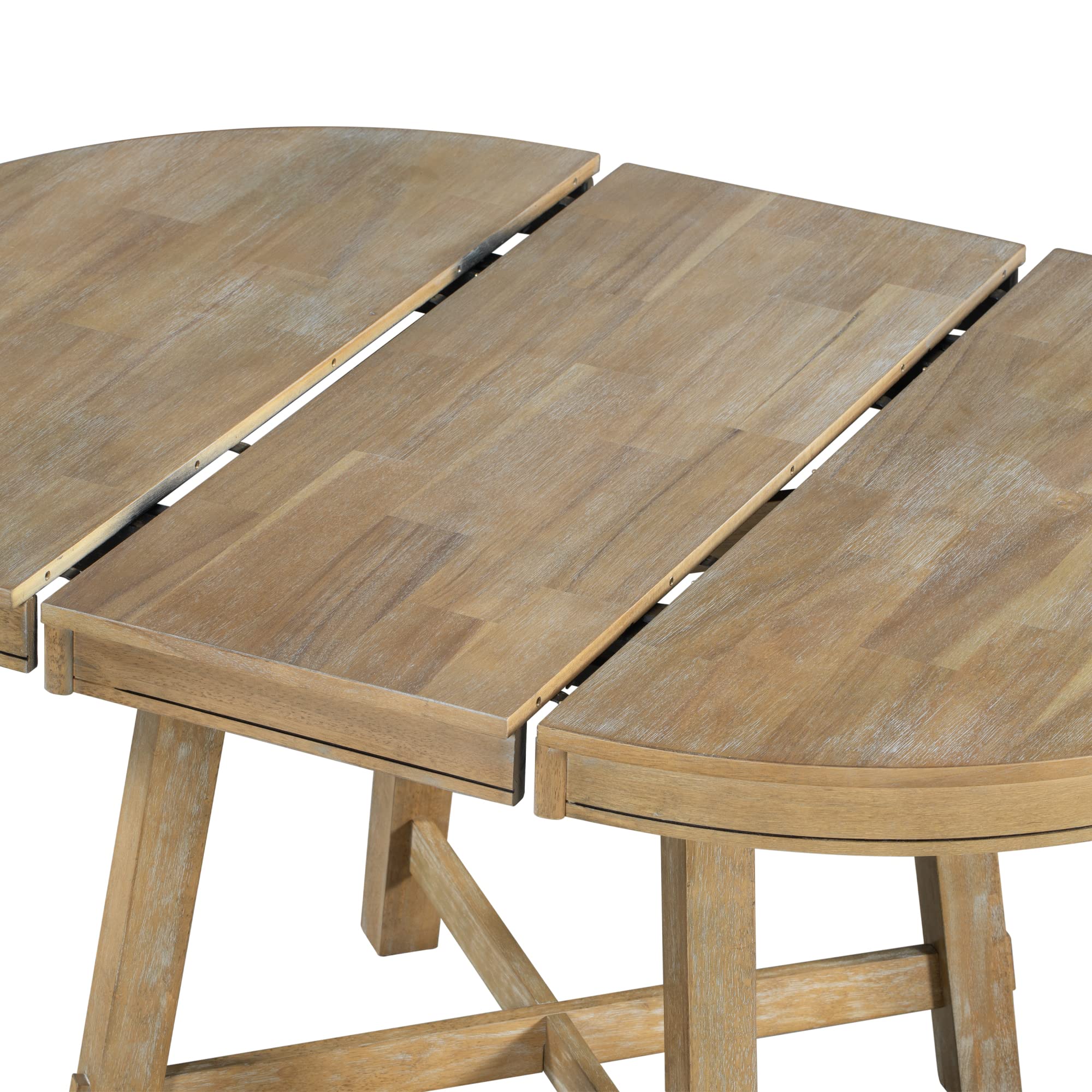 LUMISOL Round Dining Table for 4-6 People, 41"-57" Extendable Kitchen Table with 16" Removable Leaf for Small Places, Kitchen, Dining Room, Espresso