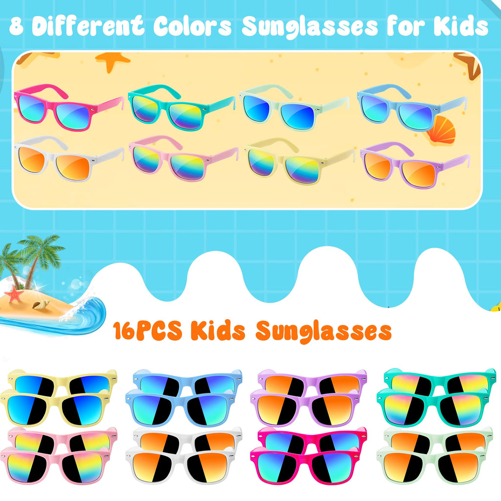 Kids Sunglasses Bulk, Kids Sunglasses Party Favors for Age 3-8, UV400 Protection Neon Kids Sunglasses Bulk for Boys Girls (12Pack-heart sunglasses)