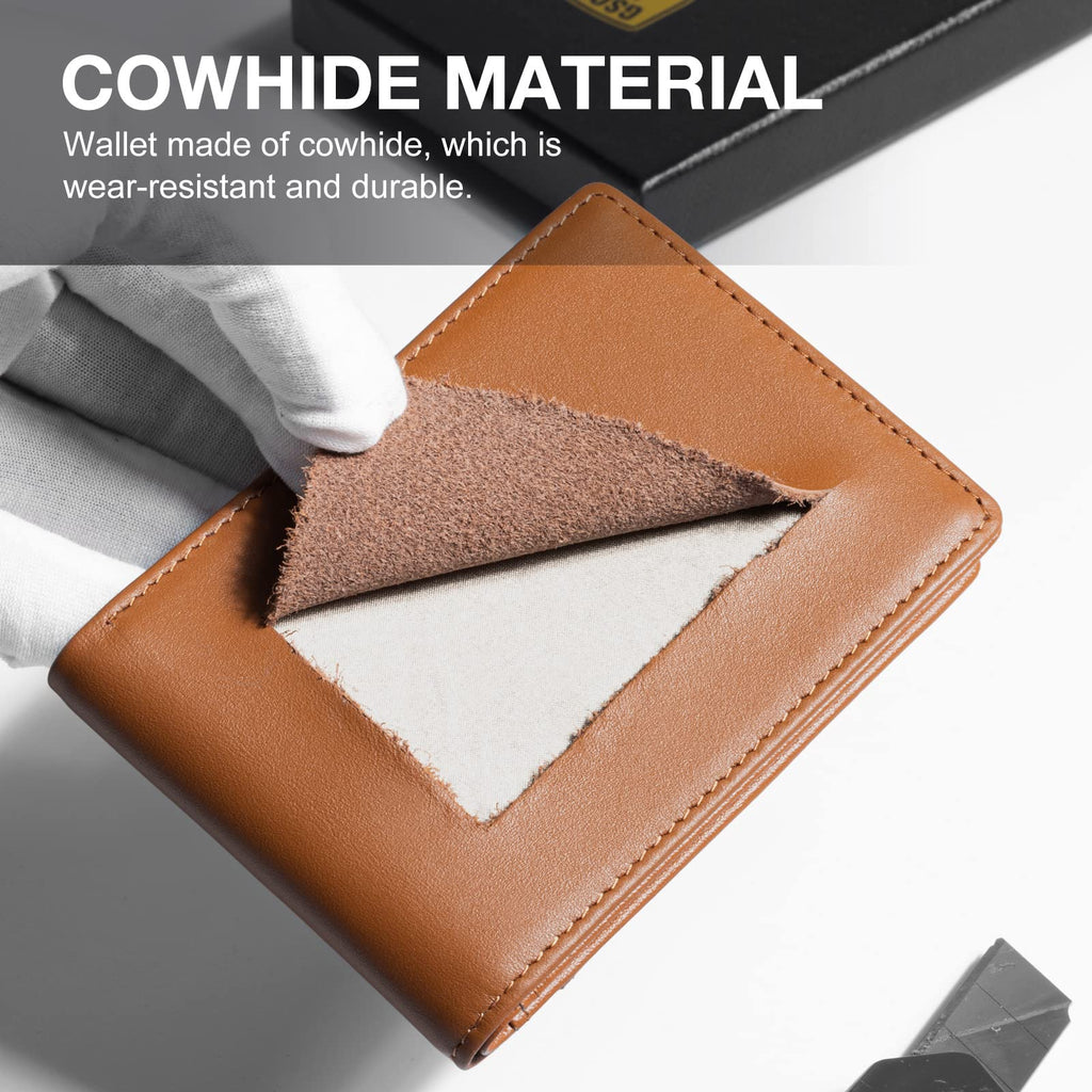 GSOIAX Slim Wallet for Men Rfid Blocking Leather Bifold Front Pocket Carbon Fiber Men's Money Clips Credit Card Holder With Gift Box