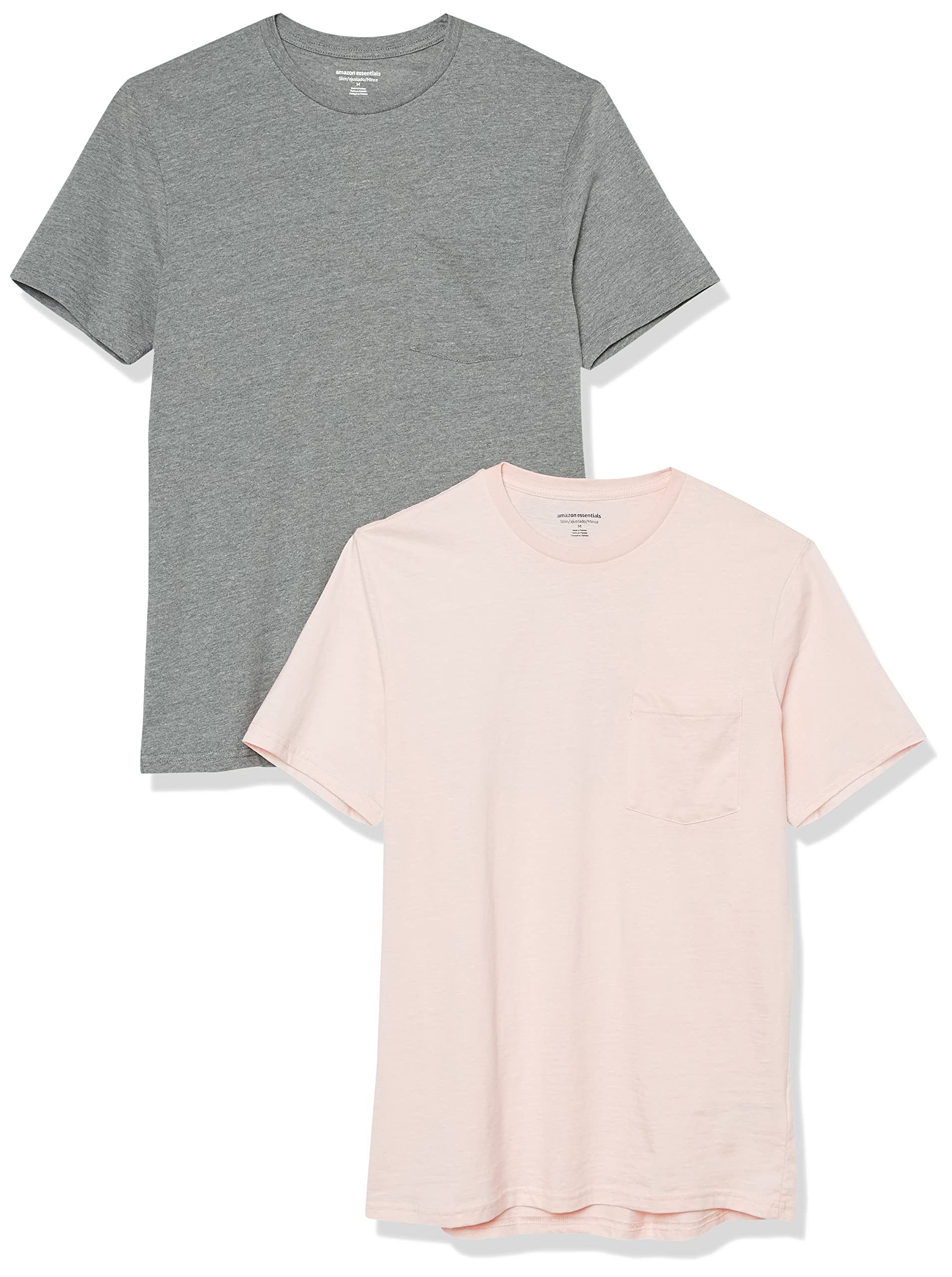 Amazon Essentials Men's Short-Sleeve Crewneck Pocket T-Shirts, Pack of 2