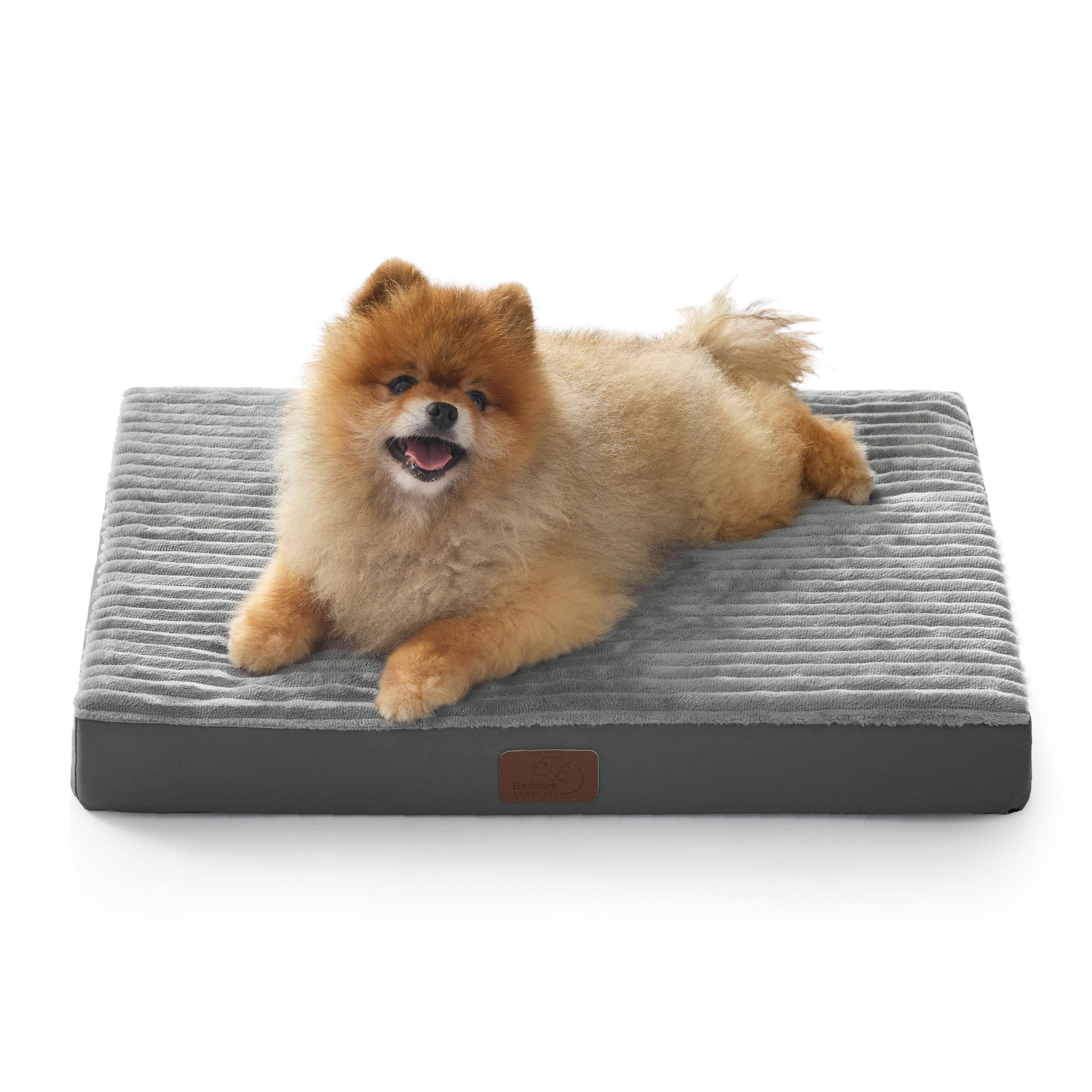 Bedsure ComfyFleece Dog Bed for Small Dogs - Orthopedic Pet Beds with Removable Washable Cover, NOT Waterproof Egg Crate Foam Puppy Mat, Suitable for Pet Up to 20 lbs, 23"x17"x2.8", NOT for Chewers