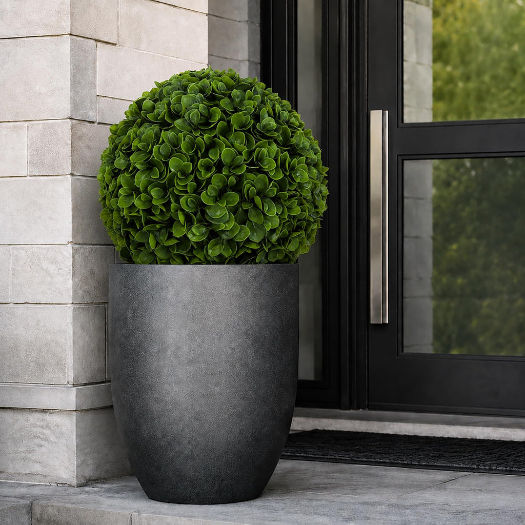3rd Street Inn XL Baby's Breath Topiary Ball - Artificial Plant Set - Indoor/Outdoor Wedding Party Decor - Faux Foliage Garden Sphere - Tree and Bush Substitute (19")