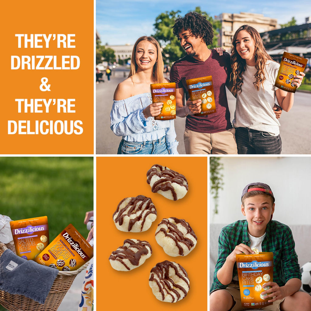 Drizzilicious Mini Flavored Rice Cakes - Rice Crisps, Healthy Snack for Adults and Kids, Vegan, Gluten Free Snack, 90 Calories Per 21 Pieces, S'mores & Cinnamon Swirl - 4 oz (Pack of 6)