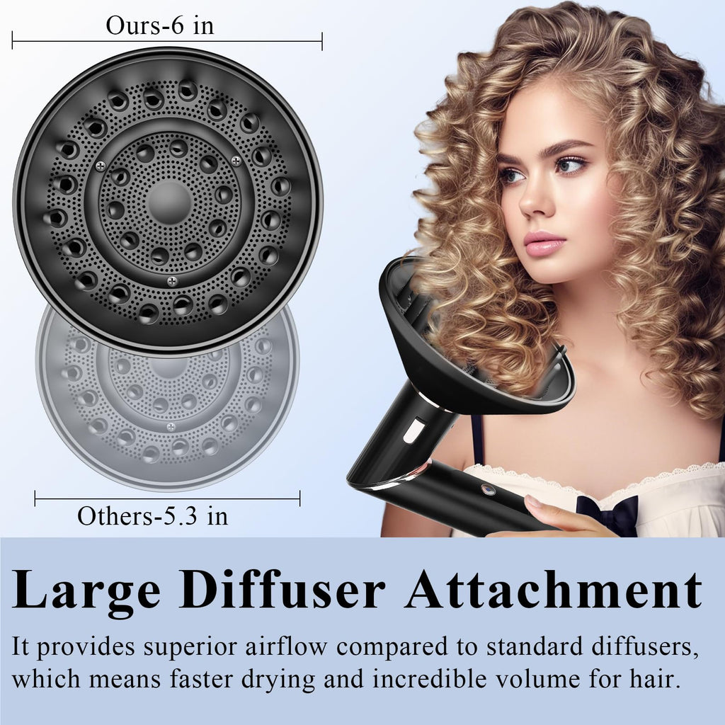 Large Diffuser Attachment Compatible with Shark FlexStyle, Upgraded Bigger Diffuser Nozzle for Dryer Faster and Define Wavy, Curly, Coily Hair