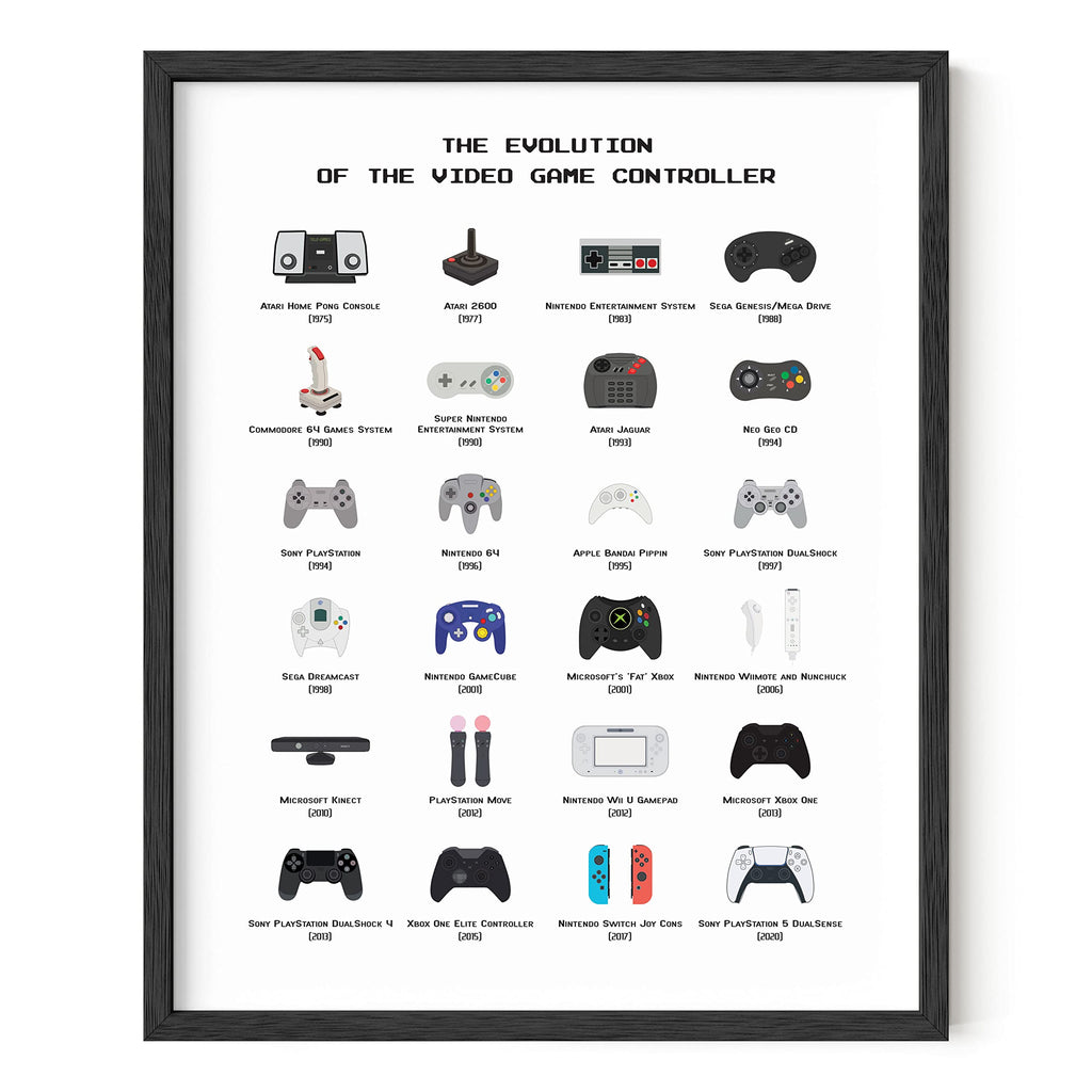 HAUS AND HUES Video Game Art, Video Game Posters for Boys Room, Gaming Room Decor for Boys Wall Decor, Gamer Wall Decor, Gaming Decorations (Beige Frame, 12x16)