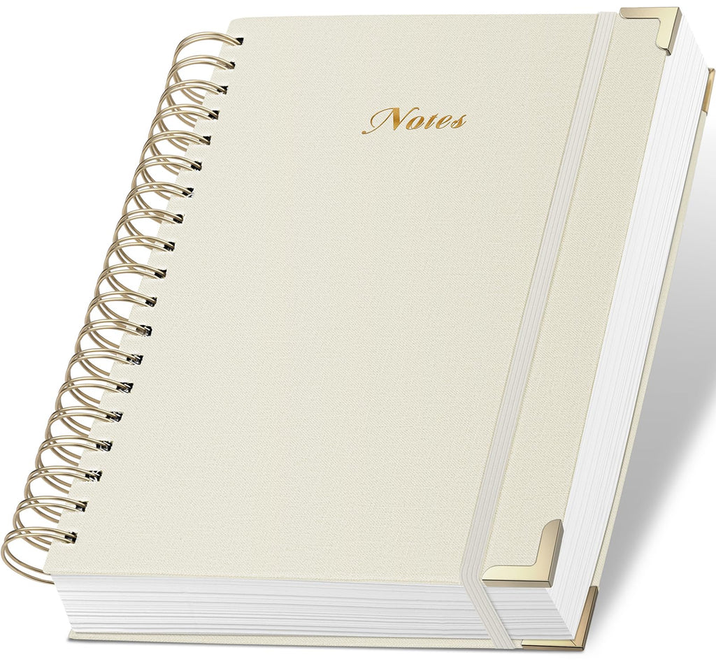Spiral Notebook Journal, 328 Pages Linen Hardcover College Ruled Notebook, Lined Thick Journals for Women Men, A4 Thick Spiral Journal for Writing, 100GSM Paper, Cute Notebooks for Work School
