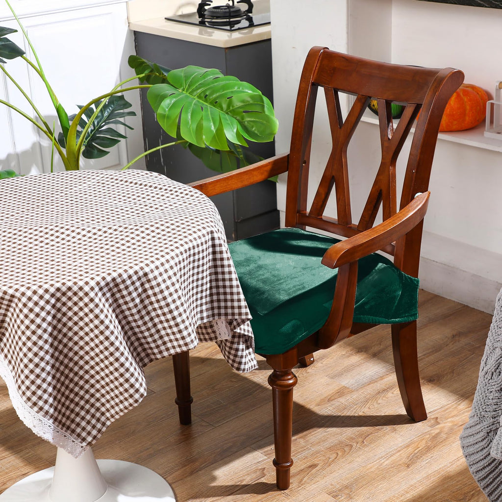Havawish Large Dining Room Chair Seat Covers with Armrest Dining Chair Slip Covers Protectors(1 Pcs,Beige White)