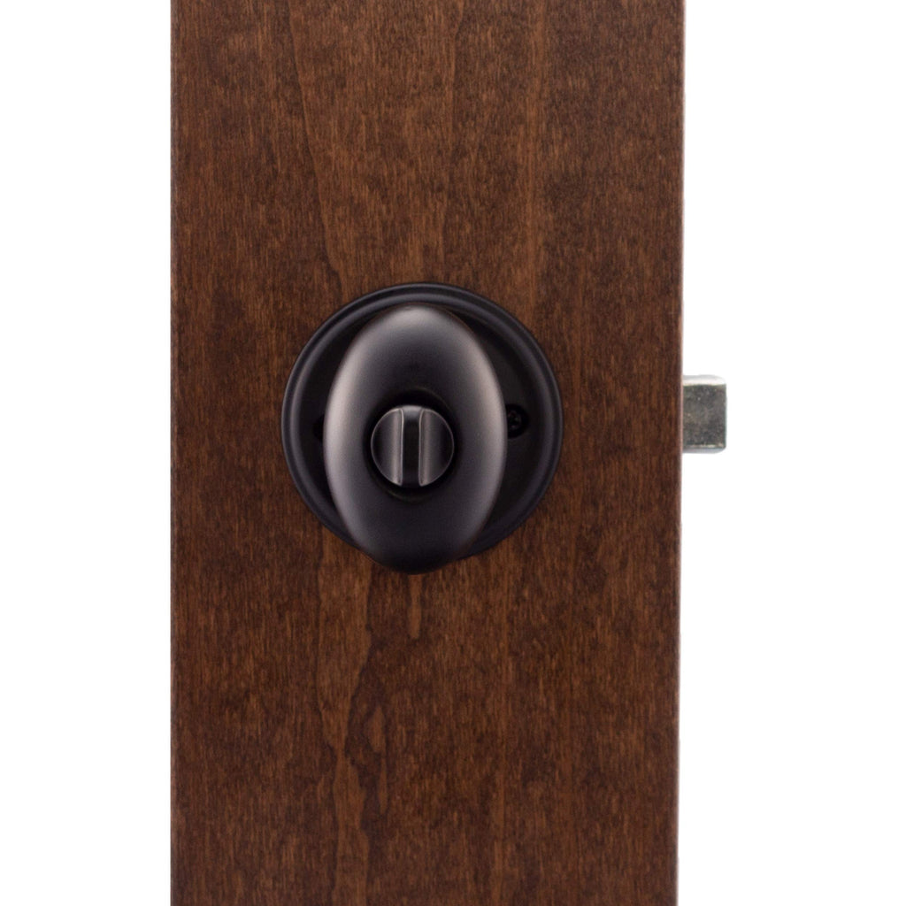 Copper Creek EK2090BC Egg Door Knob, Dummy Function, 1 Pack, in Black