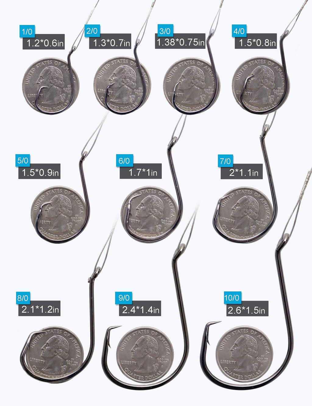 Circle Hooks Rigs Saltwater Steel Leader Wire, 25pcs Heavy Duty Circle Hook with Leader Wire Bass Catfish Fishing Lure Rig
