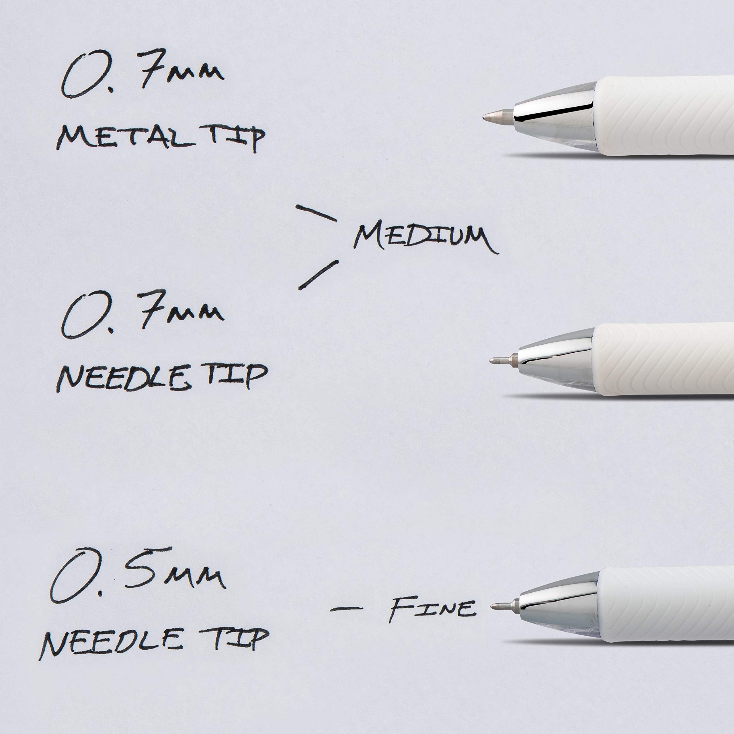 Pentel EnerGel Pearl RTX Retractable Liquid Gel Pen, (0.7mm), Medium Line, Needle Tip, Black Ink, Pack of 2 (BLN77WBP2A)
