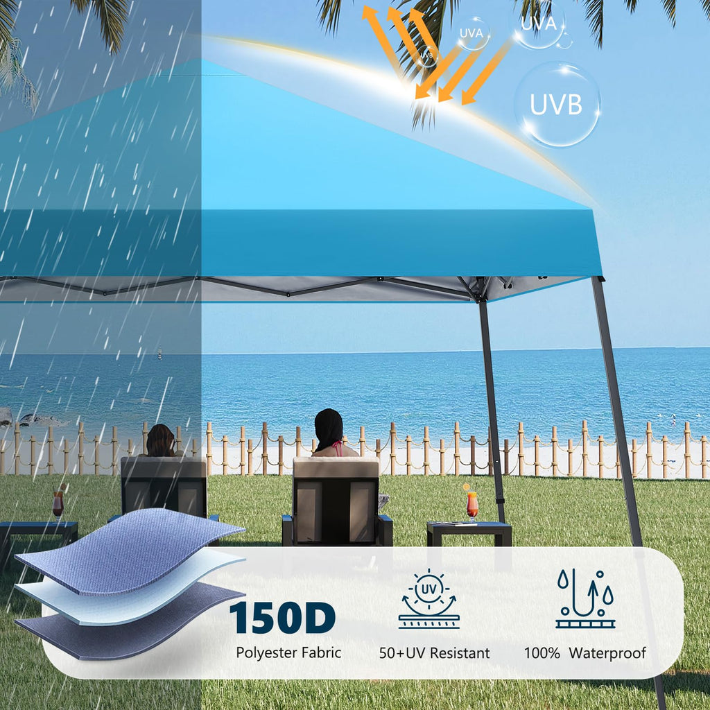 MASTERCANOPY Portable Pop Up Canopy Tent with Large Base (10x10,Dark Gray)
